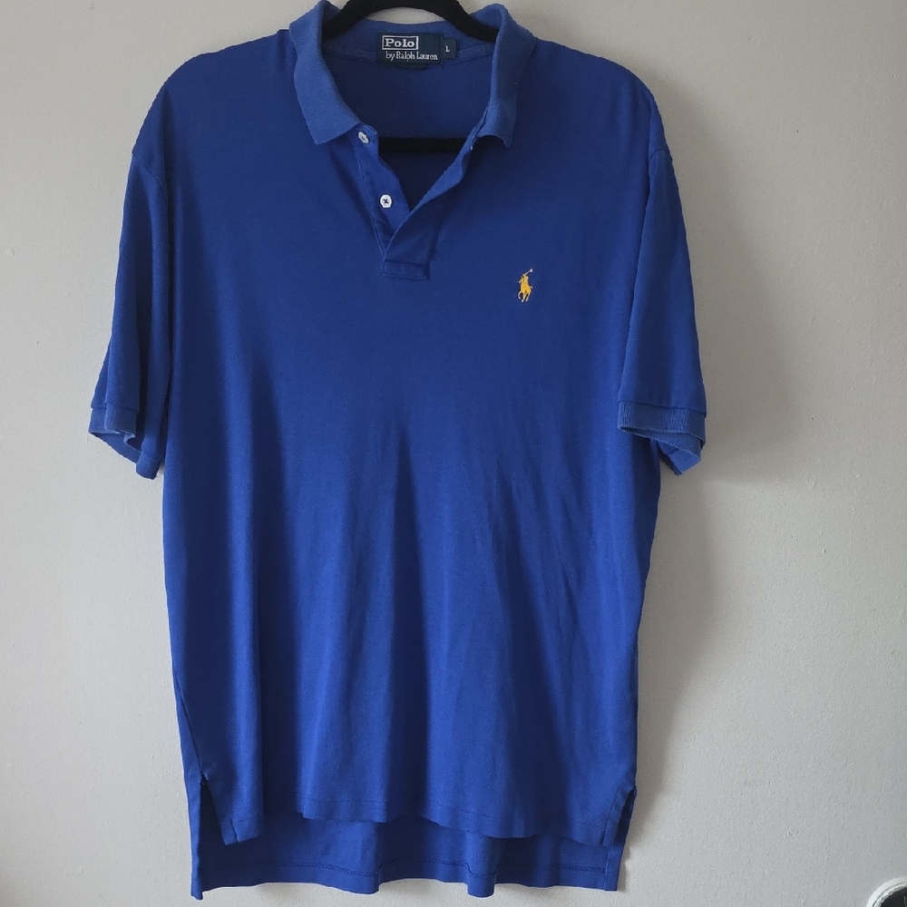 Polo by Ralph Lauren Men's Blue Polo Shirt L